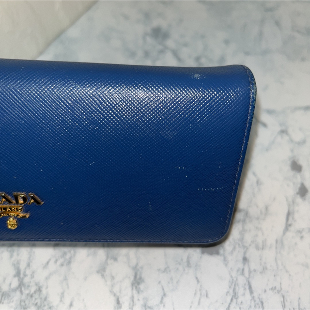 PRADA(プラダ)のPRADA プラダ 長財布 美品 本革 ブルー レディースのファッション小物(財布)の商品写真