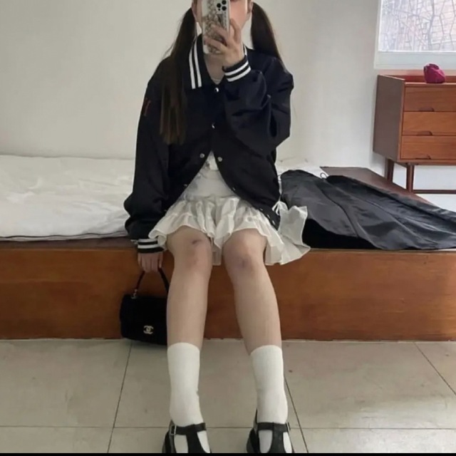 タグ付き新品同様♡freckle varsity jacket in navyの通販 by ୨୧|ラクマ