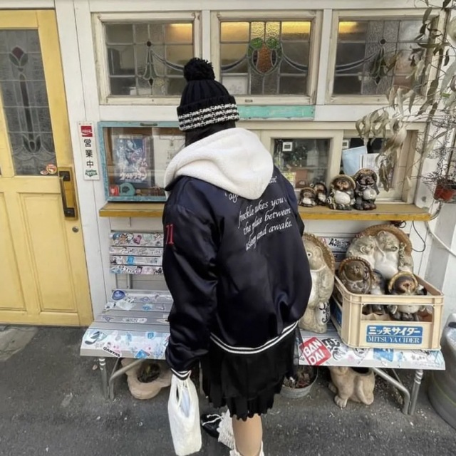 タグ付き新品同様♡freckle varsity jacket in navyの通販 by ୨୧|ラクマ