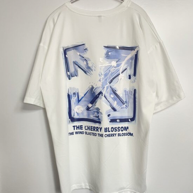 韓国 メンズ ストリート バックプリント 半袖 Tシャツ ホワイト 白 メンズのトップス(Tシャツ/カットソー(半袖/袖なし))の商品写真