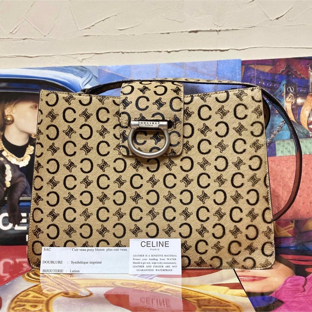希少モデル 美品 VINTAGE OLD CELINE ハラコレザー-