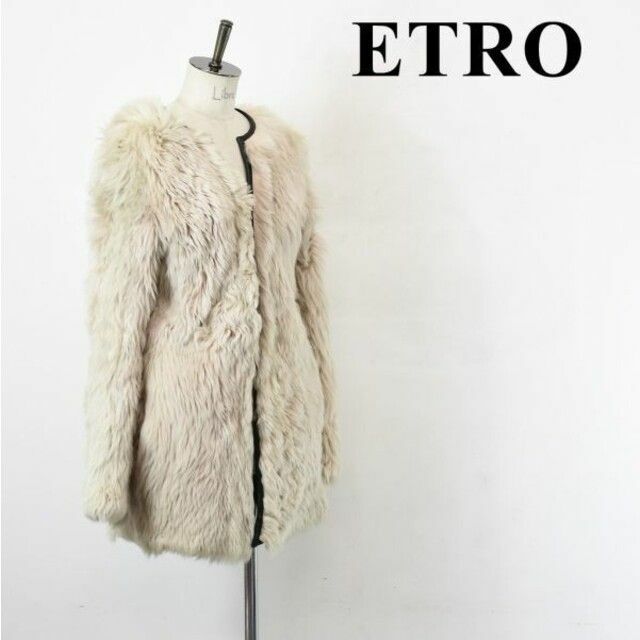 AL BH0008 近年モデル 高級 ETRO エトロ 総柄 レザー ボア46着丈