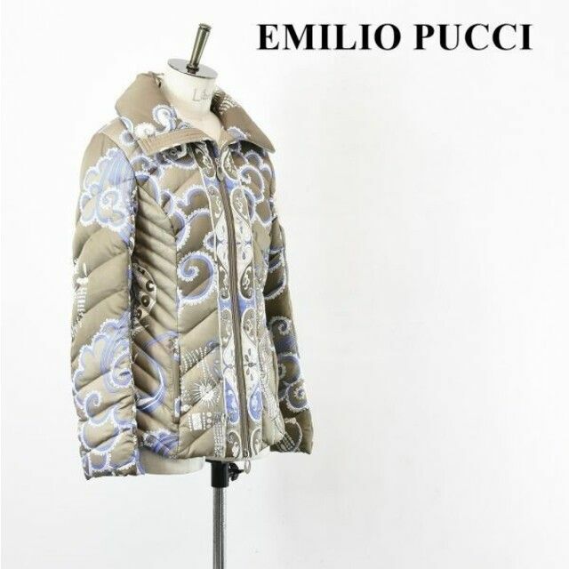 EMILIO PUCCI エミリオプッチ 総柄ダウンジャケット オレンジ系 38