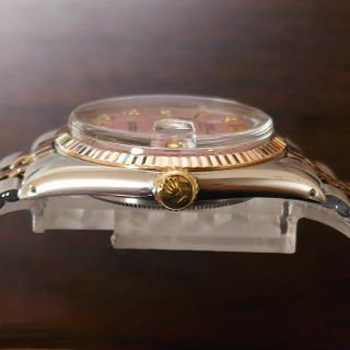 最安！極美■ROLEX デイトジャスト■希少ピンクゴールド!10Pダイヤ ピンク