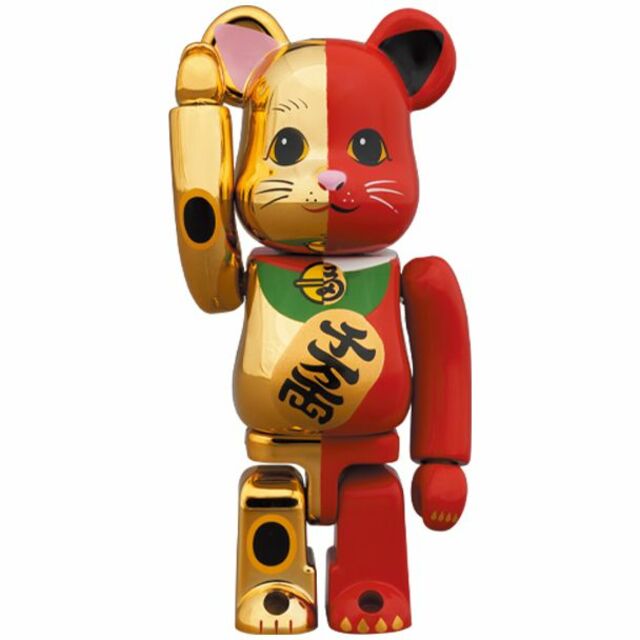 BE＠RBRICK  招き猫　金×赤　100% & 400%