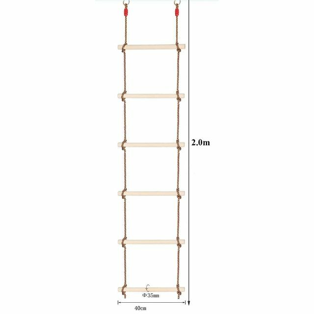 【新着商品】COMINGFIT® 6段 アスレチック 木製縄ばしご 子供・キッズ 2