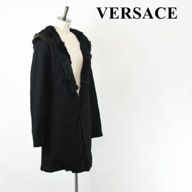 AL BI0013 高級 VERSACE ヴェルサーチ 毛皮 ファー ロング41身幅