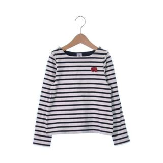 プチバトー(PETIT BATEAU)のPETIT BATEAU Tシャツ・カットソー 128 白x紺(ボーダー) 【古着】【中古】(Tシャツ/カットソー)