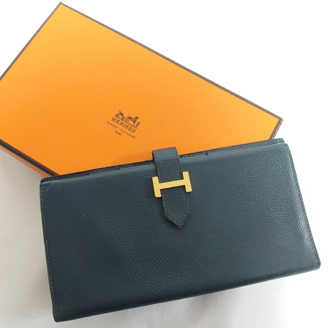 最新品 Hermes - 新品 ベアンコンパクト ネイビー バイカラー 財布