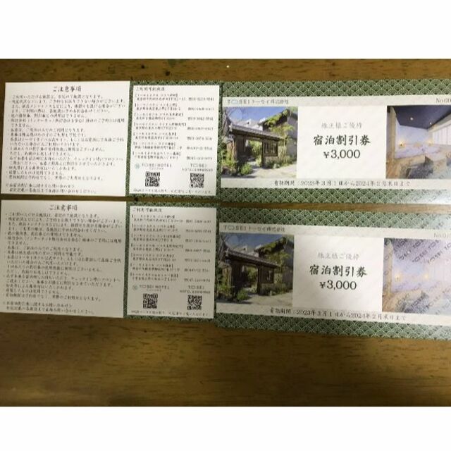 【匿名配送】トーセイ株主優待×4枚