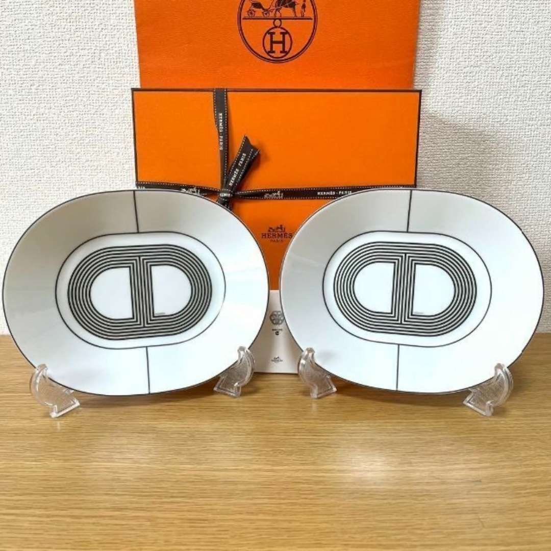 Hermes - 【ホワイト 2枚】エルメス ラリー 24 オーバルプレート 22cm