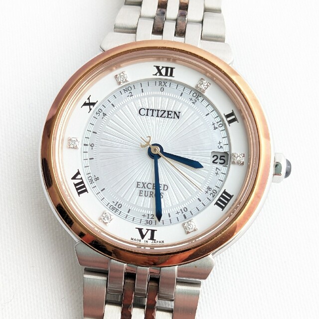 CITIZEN(シチズン)の箱付きCITIZEN EXCEED 白蝶貝 6Pダイヤ エクシード エコドライブ レディースのファッション小物(腕時計)の商品写真