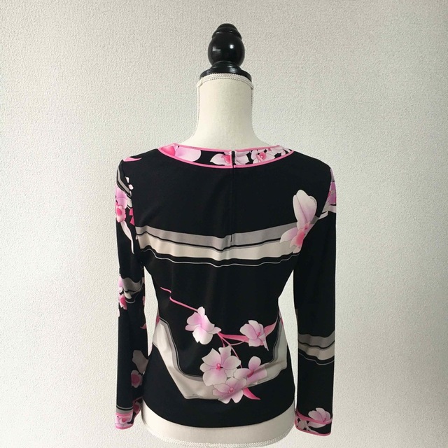 フラワーB ブルーグレイ 美品 LEONARD レオナール カンカン ストレッチ