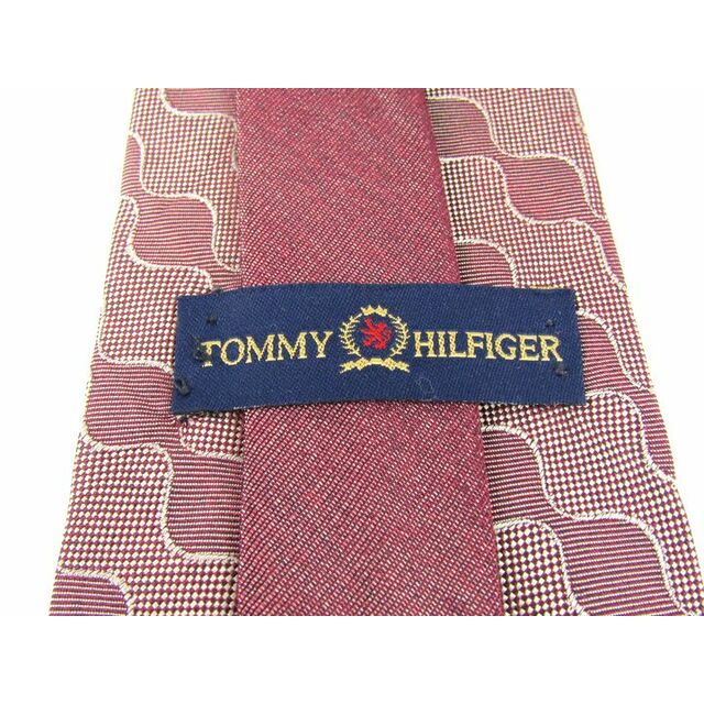 TOMMY HILFIGER(トミーヒルフィガー)のトミーヒルフィガー ブランドネクタイ 総柄 波柄 シルク USA製 メンズ ブラウン TOMMY HILFIGER メンズのファッション小物(ネクタイ)の商品写真