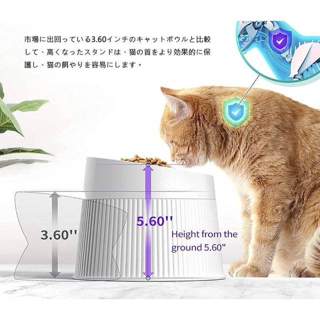 ペット フードボウル 猫 食器 えさ入れ 滑り止め 小型犬猫 メラミン素材  その他のペット用品(その他)の商品写真