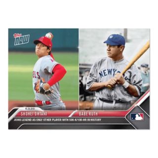 Topps now 大谷翔平 & ベーブルース 通算100HR&500奪三振(スポーツ選手)