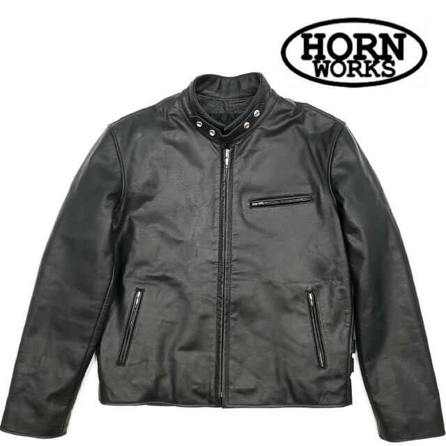 完売ビッグサイズ3L◆HORN WORKS◆バッファローレザーライダース 643