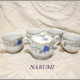 ナルミ(NARUMI)のNARUMI　花柄シュガーポット×ティーカップ4客セット(食器)