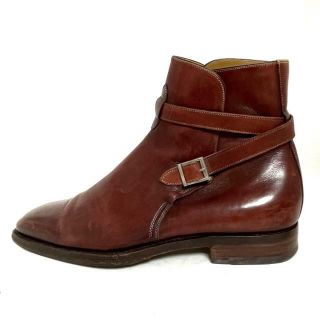 126.SANTONI サイドゴアブーツ パティーヌ ブラウン UK6 | ochge.org
