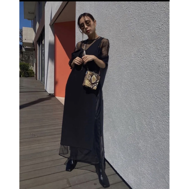 通販卸し売り Ameri VINTAGE TULLE DOCKING DRESS アメリ レディース
