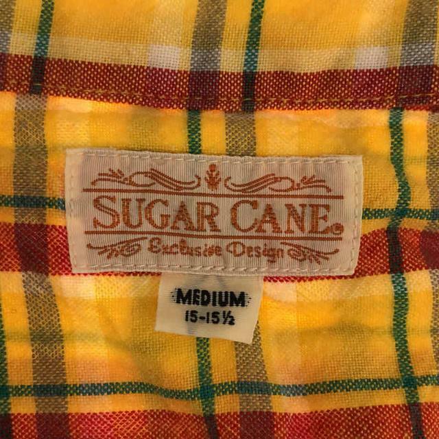 Sugar Cane(シュガーケーン)のSUGAR CANE / シュガーケーン | コットン レーヨン チェック ボタンダウン ポロシャツ | M | イエロー | メンズ メンズのトップス(Tシャツ/カットソー(半袖/袖なし))の商品写真