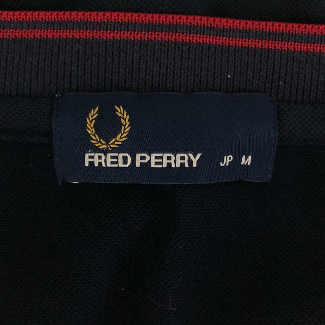 FRED PERRY / フレッドペリー | コットン ポリエステル 鹿の子 ライン入り Vネック カーディガン | M | ネイビー | レディース