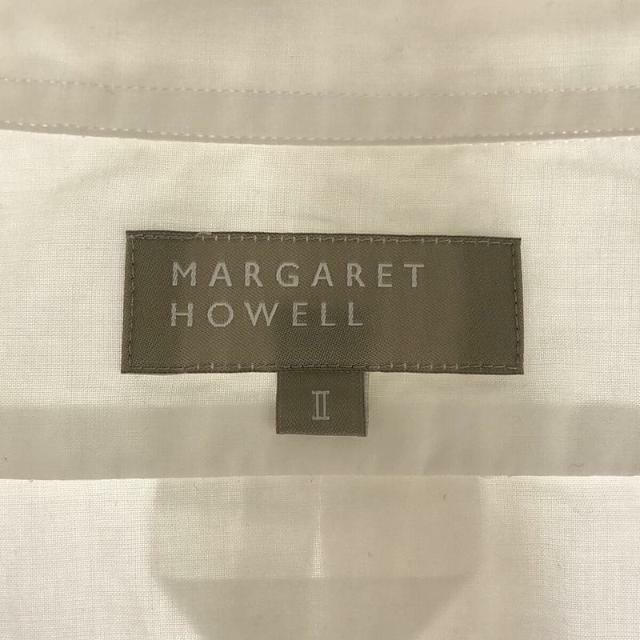 MARGARET HOWELL(マーガレットハウエル)のMARGARET HOWELL / マーガレットハウエル | コットンブロード 半袖 ワイド シャツ | 2 | ホワイト | レディース レディースのトップス(シャツ/ブラウス(半袖/袖なし))の商品写真