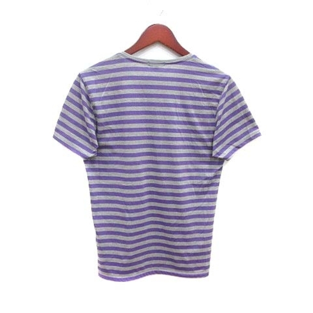 theory(セオリー)のtheory Tシャツ カットソー Vネック ボーダー 半袖 38 紫 グレー レディースのトップス(Tシャツ(半袖/袖なし))の商品写真