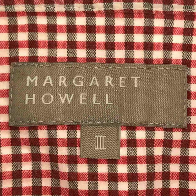 【新品】  MARGARET HOWELL / マーガレットハウエル | コットン チェック 比翼 7分袖シャツ | ホワイト / マルチカラー | レディース