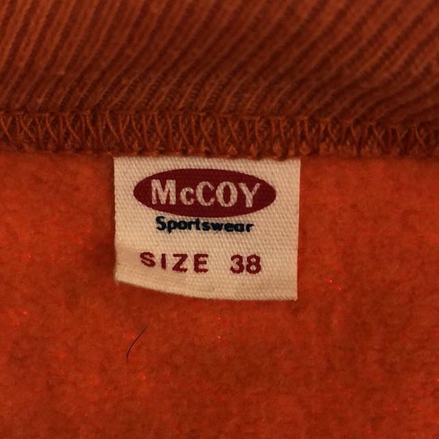 THE REAL McCOY'S(ザリアルマッコイズ)の【美品】  THE REAL McCOY'S / ザリアルマッコイズ | 旧タグ McCOY Sportswear 前Vガゼットプリント スウェット トレーナー | 38 | オレンジ | メンズ メンズのトップス(スウェット)の商品写真