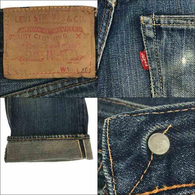 Levi's / リーバイス | 1960s～ VINTAGE ヴィンテージ 501 初期 BIG E 不均等V USA製 刻印W 足長R 紙パッチ Vステッチ 5P セルビッチ デニムパンツ | 30 | インディゴ | メンズ 5