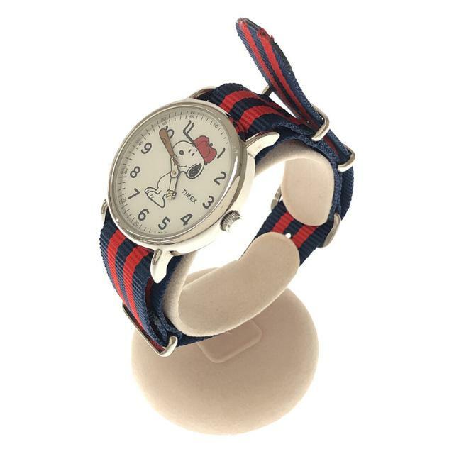 【美品】 TIMEX / タイメックス | × PEANUTS / ピーナッツ コラボ 別注 スヌーピー 腕時計 替えベルト付属有 | ー | レッド | レディース