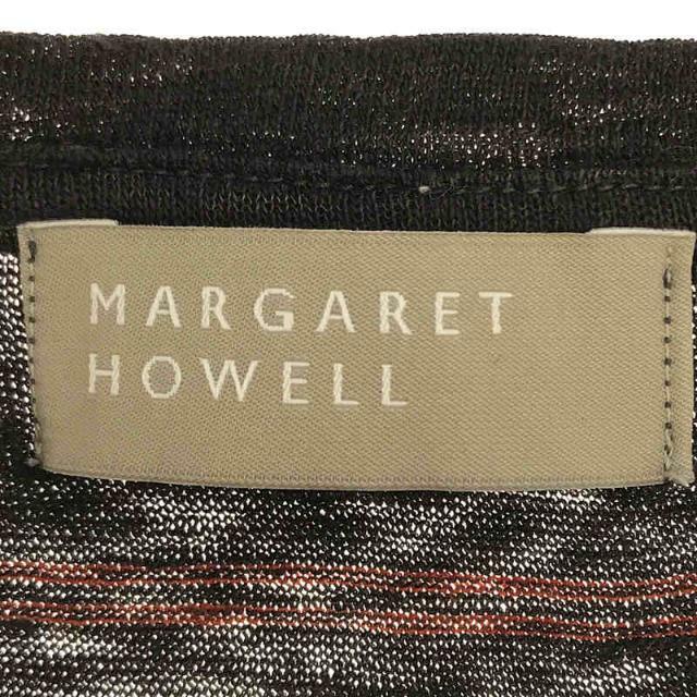 MARGARET HOWELL(マーガレットハウエル)のMARGARET HOWELL / マーガレットハウエル | リネン ボーダー ハーフスリーブ カットソー | 2 | グレー | レディース レディースのトップス(シャツ/ブラウス(半袖/袖なし))の商品写真
