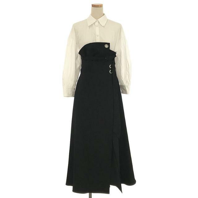 AMERI / アメリ | MILLEFEUILLE SHIRT DRESS ミルフィーユ シャツ ドレス ワンピース | M | ブラック | レディース