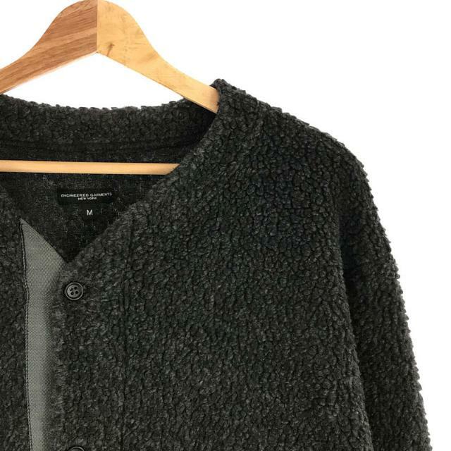 【美品】 Engineered Garments / エンジニアドガーメンツ | 2022AW Knit Cardigan - Wool Poly  Shaggy Knit ノーカラー フリース ボア ニット カーディガンルゾン | M | チャコール | メンズ