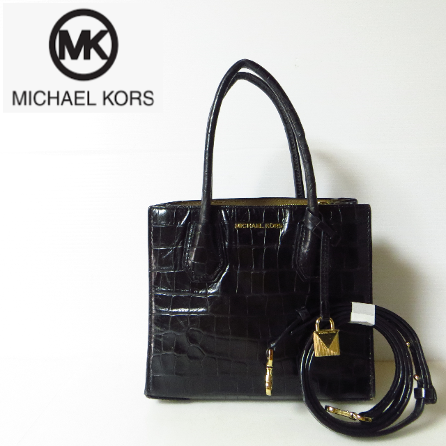 MICHAEL KORS マイケルコース クロコ型押し ハンド ショルダーバッグ