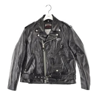 サカイ(sacai)のSacai サカイ 22AW×MADSAKI×Schott Leather Blouson 22-02878M マサキ ショットコラボ バックプリント ダブルレザーライダースジャケット ブラック(ライダースジャケット)