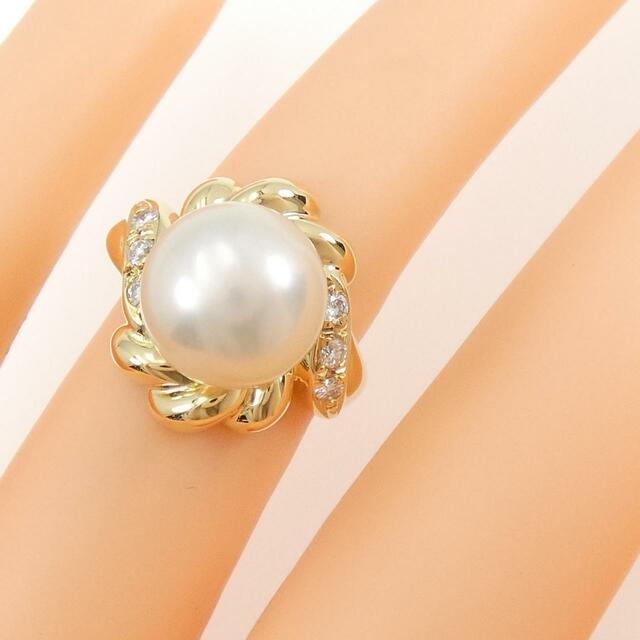 K18YG 白蝶パール リング 10.3mm レディースのアクセサリー(リング(指輪))の商品写真