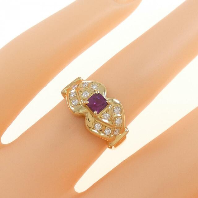 K18YG サファイヤ リング 0.43CT 拡散処理未検査 レディースのアクセサリー(リング(指輪))の商品写真