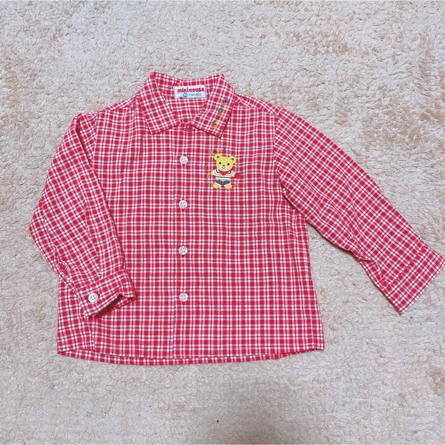 mikihouse(ミキハウス)の値下げ✨極美品！ミキハウス　チェックシャツ キッズ/ベビー/マタニティのキッズ服男の子用(90cm~)(ブラウス)の商品写真