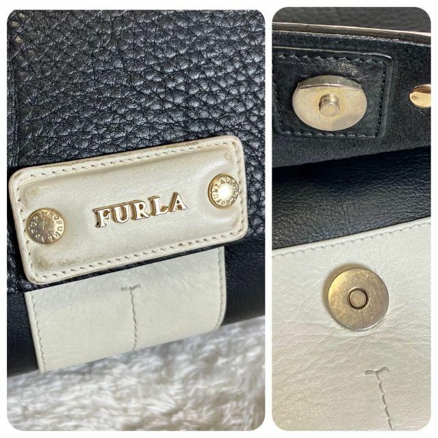 Furla(フルラ)の【ショルダー・袋付き】フルラ　ハンドバッグ　2way バイカラー　白黒 レディースのバッグ(ショルダーバッグ)の商品写真
