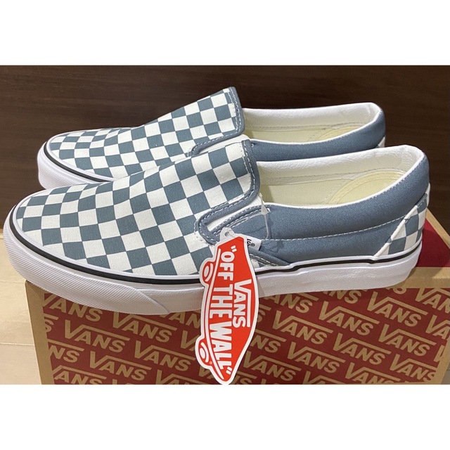 27.5cm US企画【VANS 】スリッポン チェッカー×ミントグリーン