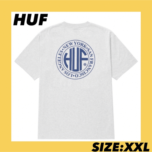 ストリートファッションHUF Tシャツ アッシュグレー　XXL 新品未使用