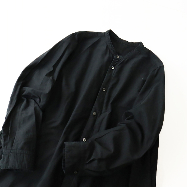 2021SS nest Robe ネストローブ シルクコットンロングシャツ F/ブラック トップス【2400013358354】