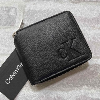 Calvin Klein - Calvin Klein カルバンクライン 二つ折り財布 レザー ブラック 黒