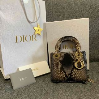 ディオール(Dior)のDIOR(ディオール)レディディオール　パイソン【店舗購入】(ハンドバッグ)