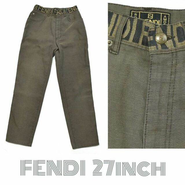 フェンディ■ウエストロゴマーク コットンパンツ 41/27インチ レディース | フリマアプリ ラクマ FENDI フェンディ ジーンズ 27