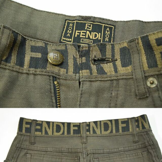 FENDI(フェンディ)のフェンディ■ウエストロゴマーク　コットンパンツ　41/27インチ　レディース レディースのパンツ(デニム/ジーンズ)の商品写真