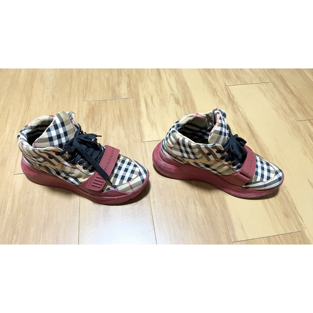 日本人気超絶の メンズ BURBERRYバーバリー ハイカット スニーカー