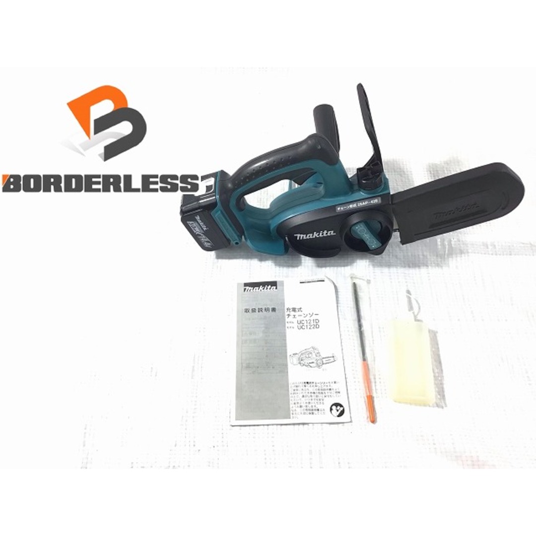 工具☆比較的綺麗です☆makita マキタ 115mm 14.4V 充電式チェーンソー UC121D バッテリー1個(14.4V 3.0Ah)付き チェンソー 72137